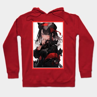 Aesthetic Anime Girl Red White Black | Quality Aesthetic Anime Design | Chibi Manga Anime Art Hoodie